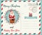 Holiday background with Santa going down to chimney