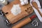 Holiday baking equipment with rolling pin and cookie cutters
