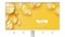 Holiday banner, billboard. Celebrate of Happy Easter. Creative banner in trendy minimalistic yellow color. Three