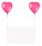 Holiday banners with valentine balloons