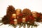 Holiday birch bark candlescape