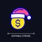 Holiday bonus pixel perfect RGB color icon for dark theme