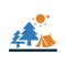 Holiday camping, travel icon. Editable vector logo