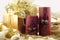Holiday Candles with Gold Decorations