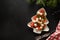 Holiday Caprese salad in plate shape of Christmas tree. Xmas