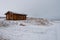 Holiday chalet in winter at SnÃ¦fellsnes peninsula in Iceland