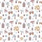 Holiday Christmas cozy seamless pattern with lettering