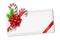 Holiday Christmas gift card with red bow, fir tree branches and candy canes. Template for a banner, poster, invitation