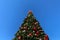 Holiday christmas tree ornaments garland outdoors