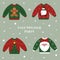 Holiday clip art of ugly sweaters for Christmas party. Christmas decorations.