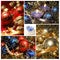 Holiday collage with Christmas tree decorations for your design