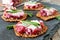 Holiday cracker appetizers with cranberry cheese