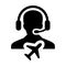 Holiday Customer service icon vector male person profile symbol for travel support helpline in glyph pictogram