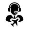 Holiday Customer service icon vector male person profile symbol for travel support helpline in glyph pictogram