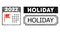 Holiday Distress Stamp with Notches and 2022 Holiday Calendar Mosaic of Rectangle Items