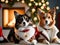 Holiday dog Whiskers: Cinematic Bliss with Festive Pets
