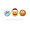 Holiday emoticon set icons, Christmas emoji symbol