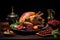 Holiday feast with a delicious turkey