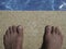 Holiday feet at poolside