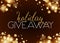 Holiday giveaway card with bokeh effect at dark