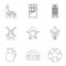 Holiday in Holland icons set, outline style