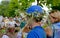 Holiday of Ivan Kupala in Belarus. Bathing area. Girls in wreaths of flowers