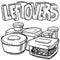 Holiday leftovers food vector sketch