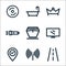 Holiday line icons. linear set. quality vector line set such as road, gps navigation, monitor, ship, flashlight, crown, bath