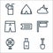 Holiday line icons. linear set. quality vector line set such as shovel, briefcase, fan, ticket, pants, moon, tent