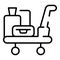 Holiday luggage trolley icon outline vector. Hotel suitcase