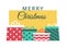 Holiday Marry Christmas with gifts banner. Buying, receiving, giving gifts. Celebration Christmas and New Years holiday