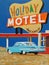 Holiday Motel with classic car painting