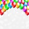 Holiday party background colorful balloons. Multicolor balloons on light bokeh background. Balloon decoration. Happy birthday