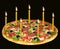 Holiday pizza with candles 2
