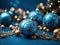 Holiday Radiance: Vibrant Christmas Balls on a Wintry Blue Canvas