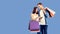 Holiday sales, shop, retail, consumer bank credit. couple with shopping bags. copy space