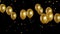 Holiday seamless gold flying balloons and shining confettis with Alpha channel.