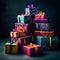 holiday season with a colorful image of gift boxes