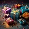 holiday season with a colorful image of gift boxes