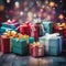holiday season with a colorful image of gift boxes