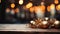Holiday Showcase, Out-of-Focus Christmas Table Setting GenerativeAI