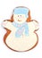 Holiday Snowman Gingerbread Man Cookie over White