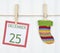 Holiday Stocking or Sock on a Clothesline