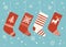 Holiday stockings. Christmas stockings vector set isolated from background. Various traditional colorful and ornate