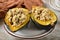 Holiday Stuffing in Acron Squash Bowls