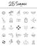 Holiday and summer outline icons - vector