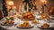 Holiday table different Christmas snacks party celebration appetite luxury