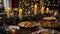 Holiday table different Christmas snacks party celebration dinner luxury eating food