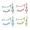 Holiday vector lightning garland red, blue, yellow and green collection