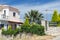 Holiday villa with palm tree on Crete island, Greece